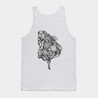 Abstract fluid lines drawing of a sleeping woman Tank Top